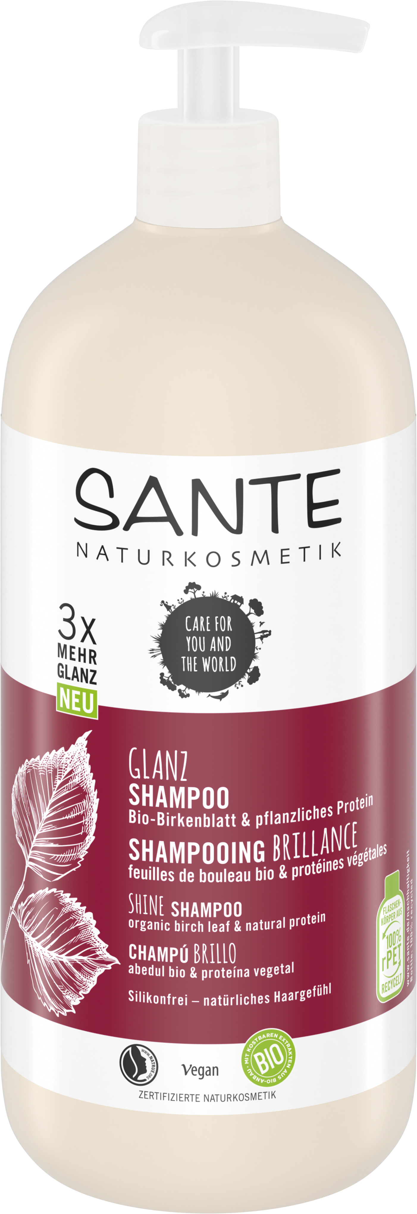 SANTE Naturkosmetik & | Protein Glanz Bio-Birkenblatt pflanzliches Shampoo