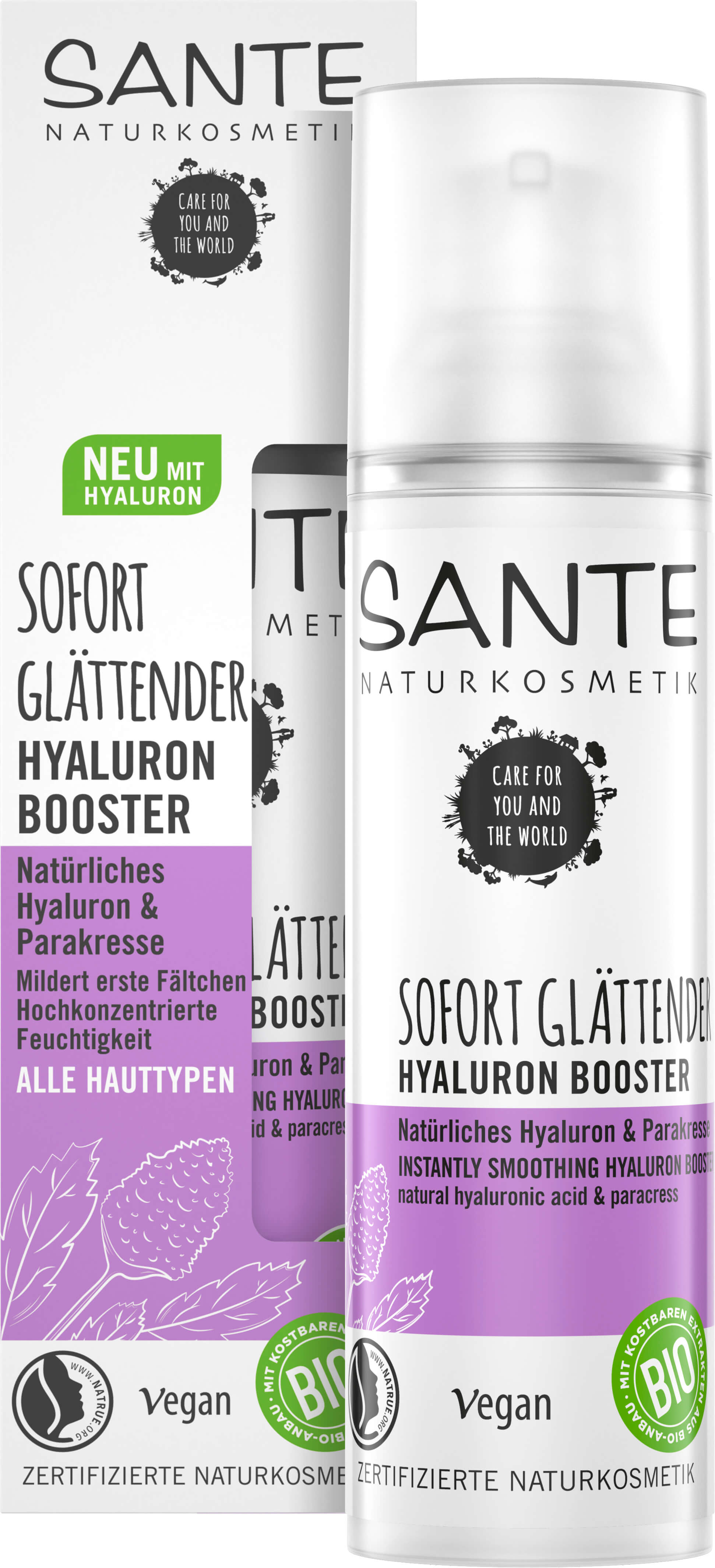Sofort Glättender Hyaluron Booster Natürliches Hyaluron & Naturkosmetik | SANTE Parakresse