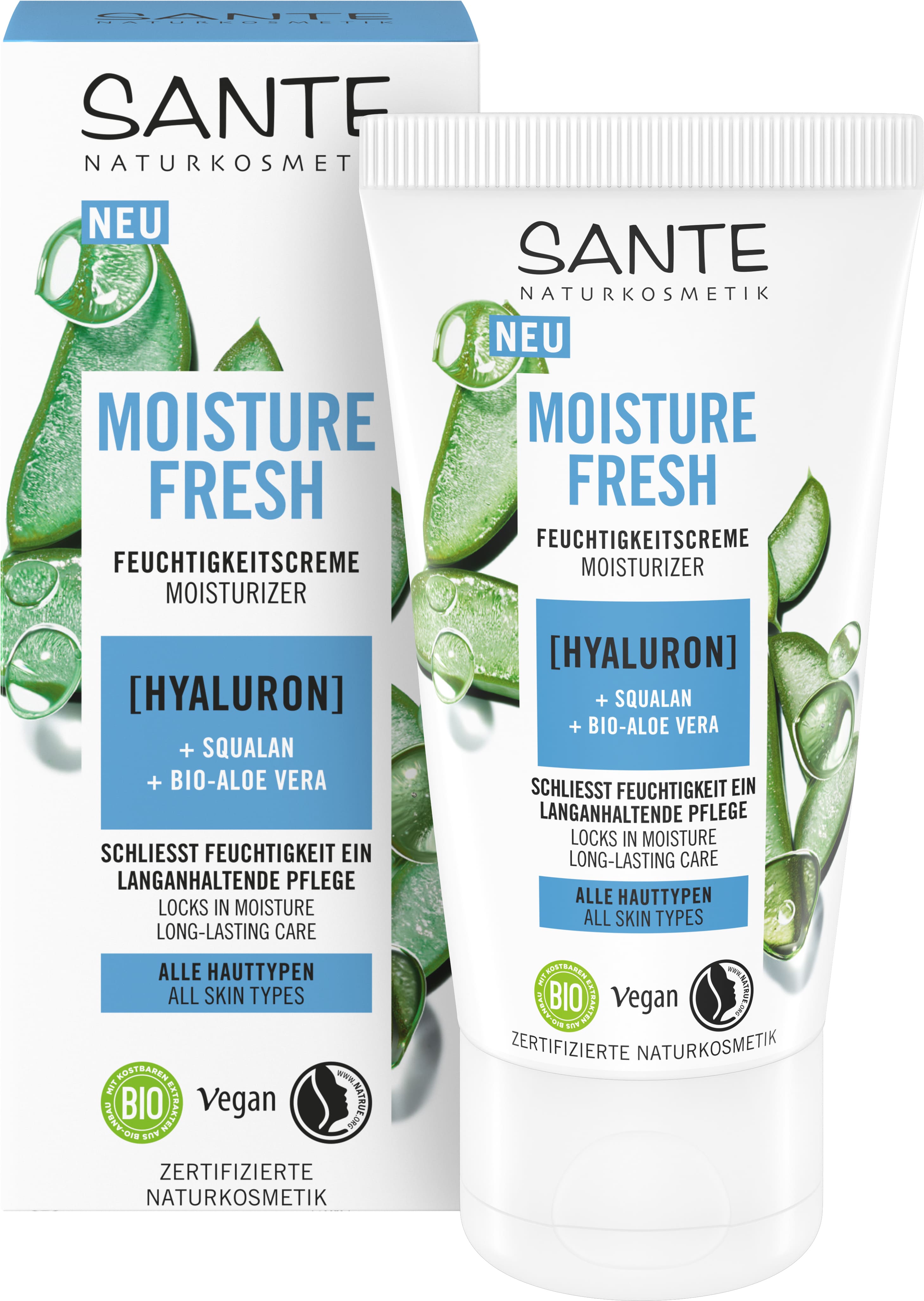 Hyaluron, mit Fresh Feuchtigkeitscreme | Naturkosmetik SANTE Moisture Squalan & Bio-Aloe Vera