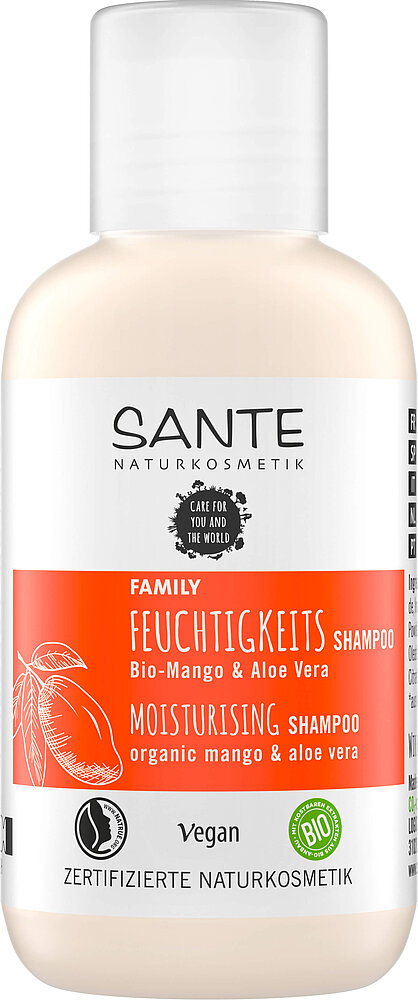 Travel size Moisturizing Shampoo Organic Mango SANTE | Natural Cosmetics Vera & Aloe