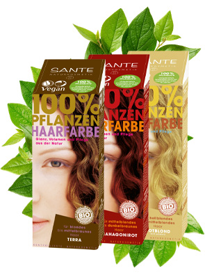 Natürliche Pflanzen-Haarfarbe mit Henna - SANTE Pflanzlich, Vegan Bio & Naturkosmetik 